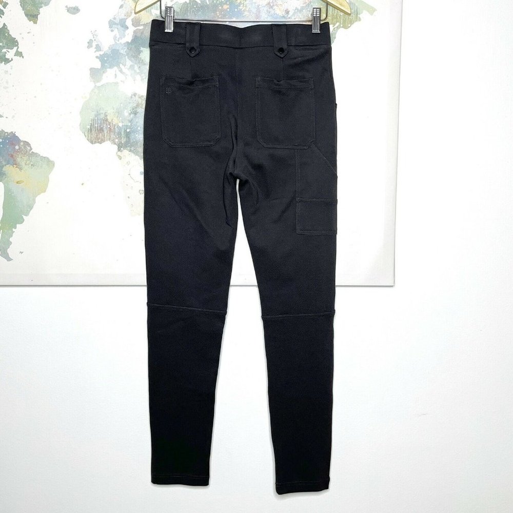 Betabrand Size Medium Long Pants Utility Skinny Leg Slate Gray Twill Pull On - Picture 5 of 7